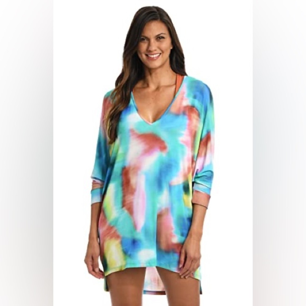 Citrus Women's Standard Tunic Swimsuit Cover Up, Multi//Sunset Tide, M